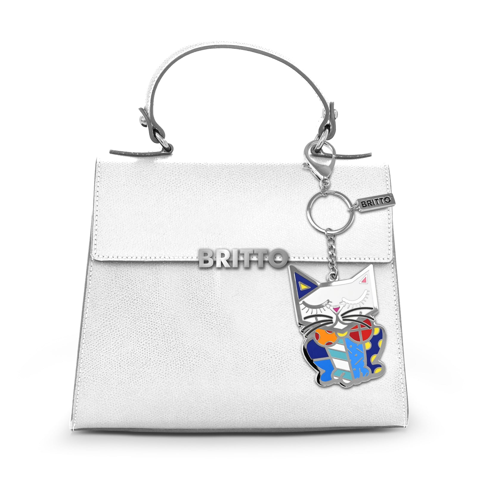 britto keychain bag charm cat artistic colorful design collectible