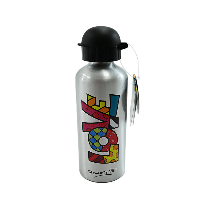 SILVER WATER BOTTLE: WORD LOVE