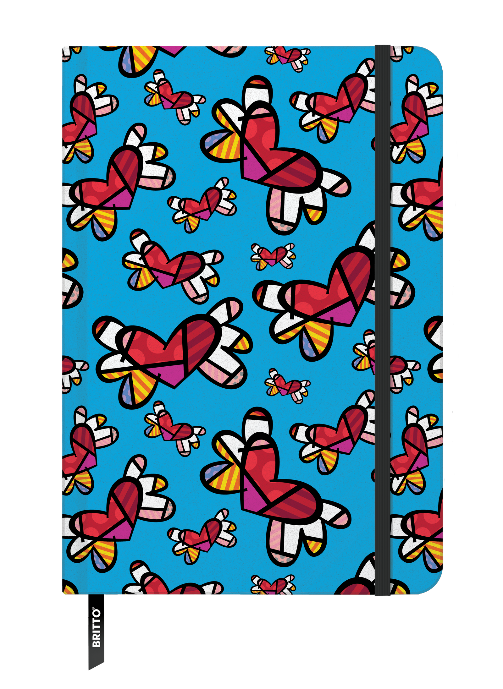 Romero Britto britto journal flying hearts colorful pop art design
