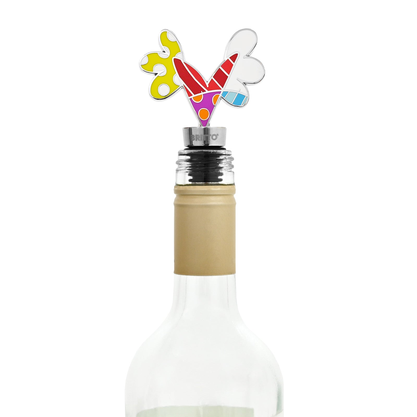 heart with wings britto wine colorful decorative collectible gift idea