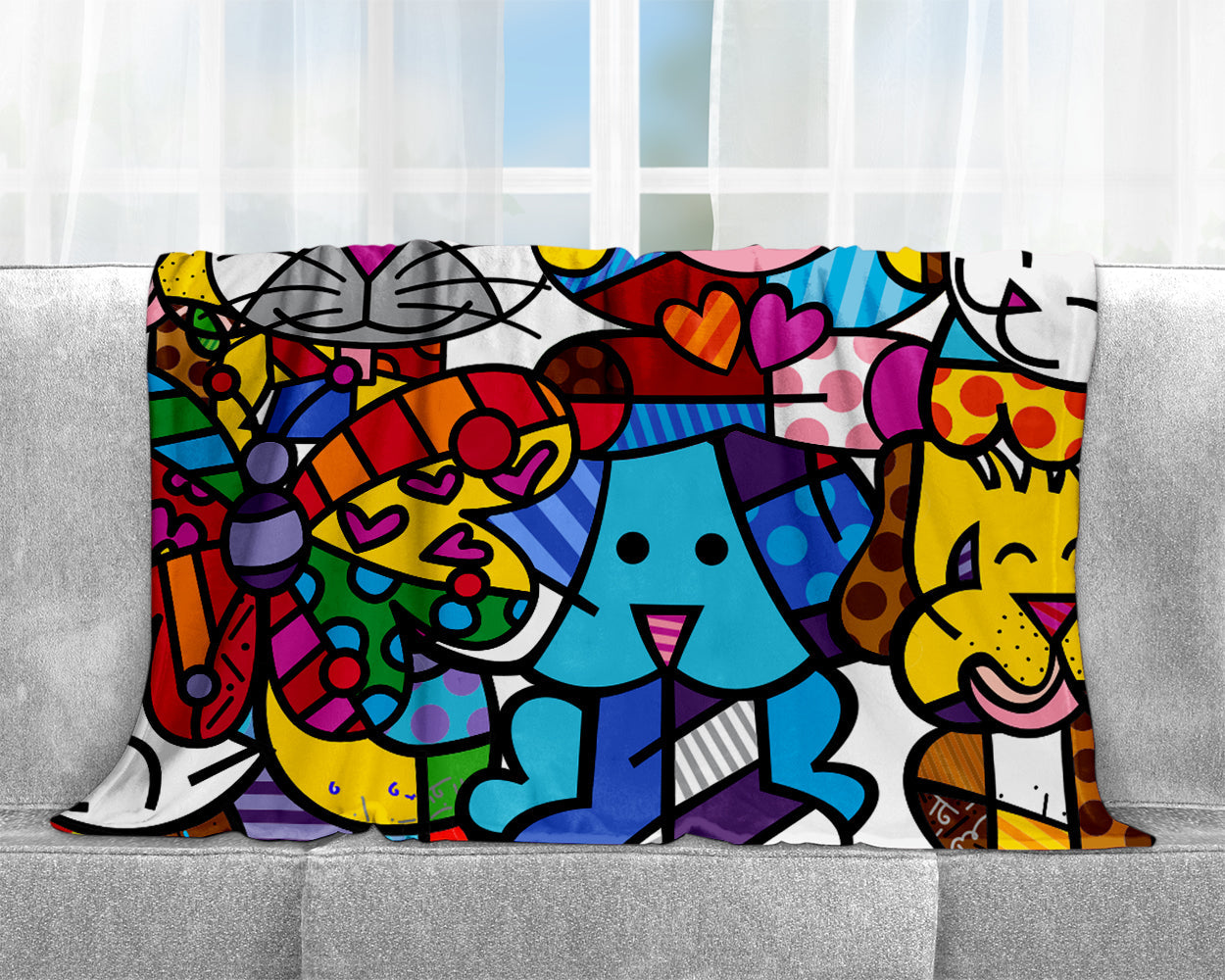 britto blanket best friends colorful decorative collectible gift idea