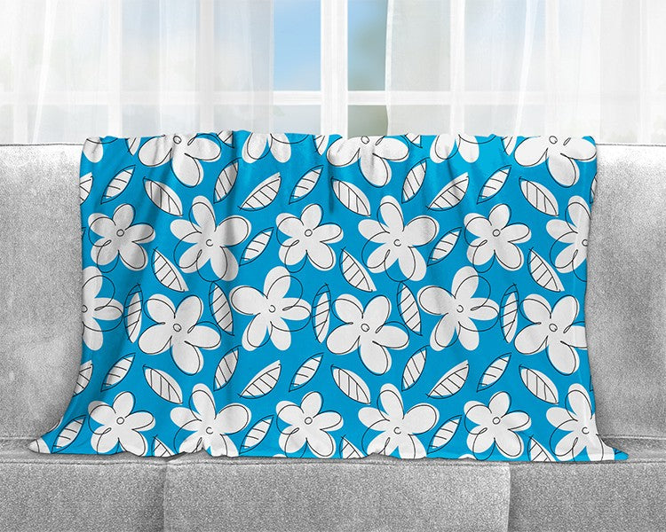 Blue Flowers Britto Blanket