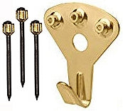 10 PACK - PREMIUM FRAME HANGER HOOKS (TRIPLE) WITH NAILS