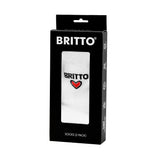 BRITTO SOCK 2 PACK - WHITE WITH RED HEART