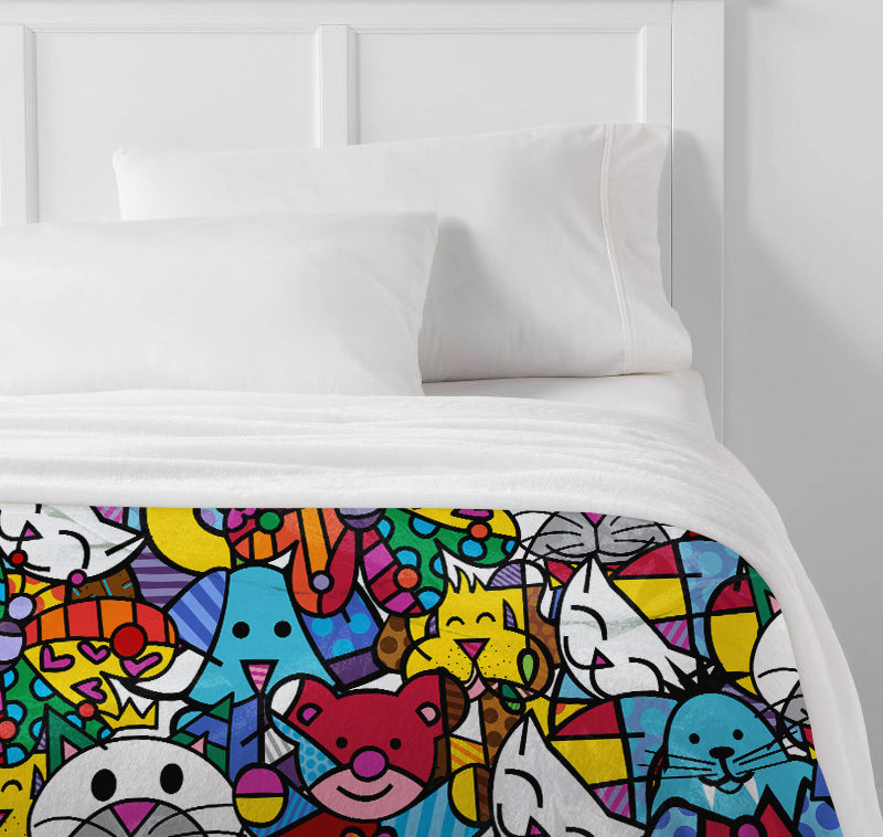 modern pop art britto blanket best friends vibrant home decor