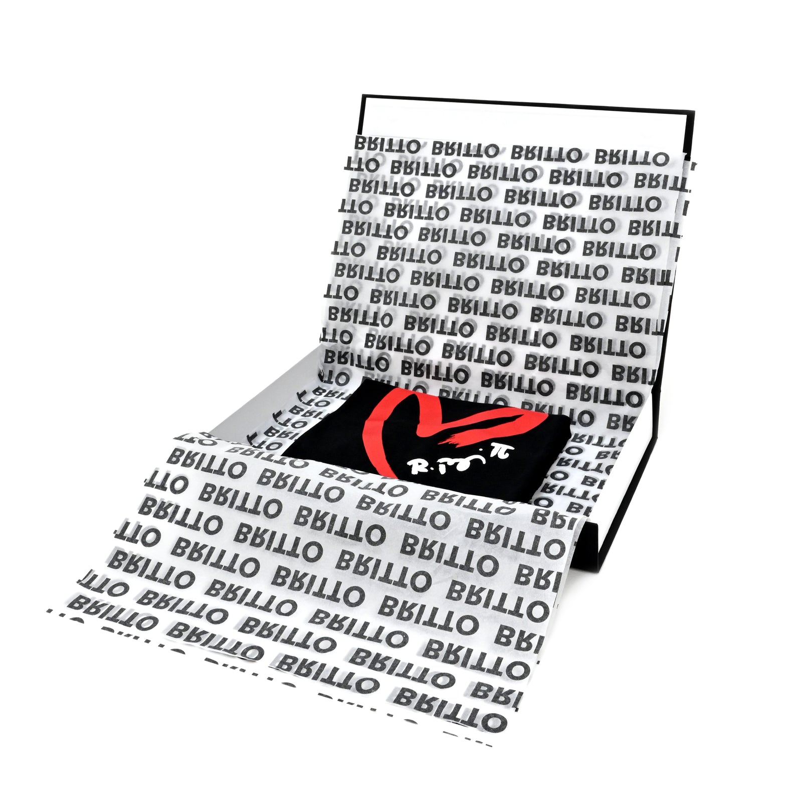 BRITTO® T Shirt - Red Heart Brushstroke Black - (Women)