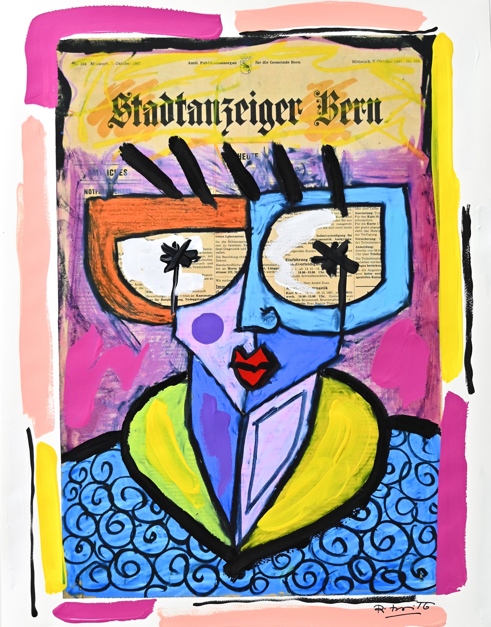 Swiss Lady - Mixed Media Original