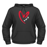 BRITTO® Hoodie - Red Heart Brushstroke Black - (Women)