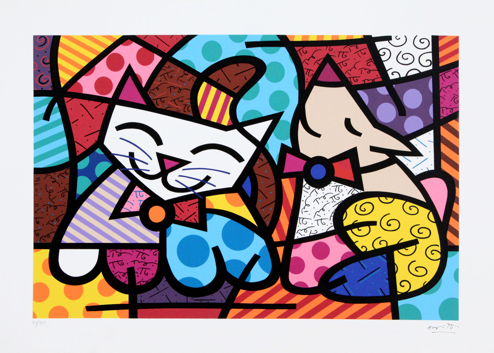 Romero Britto portfolio of serigraphs brazil collection colorful pop art design