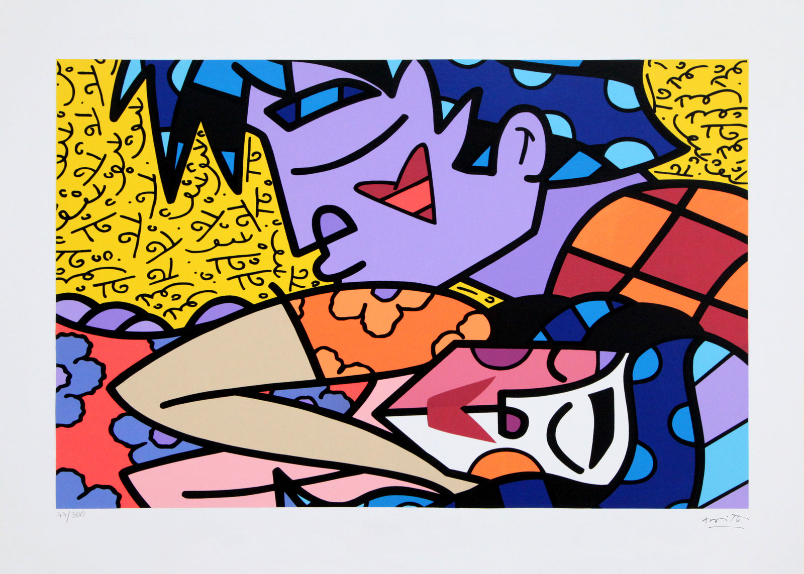 Romero Britto portfolio of serigraphs brazil collection contemporary pop art piece