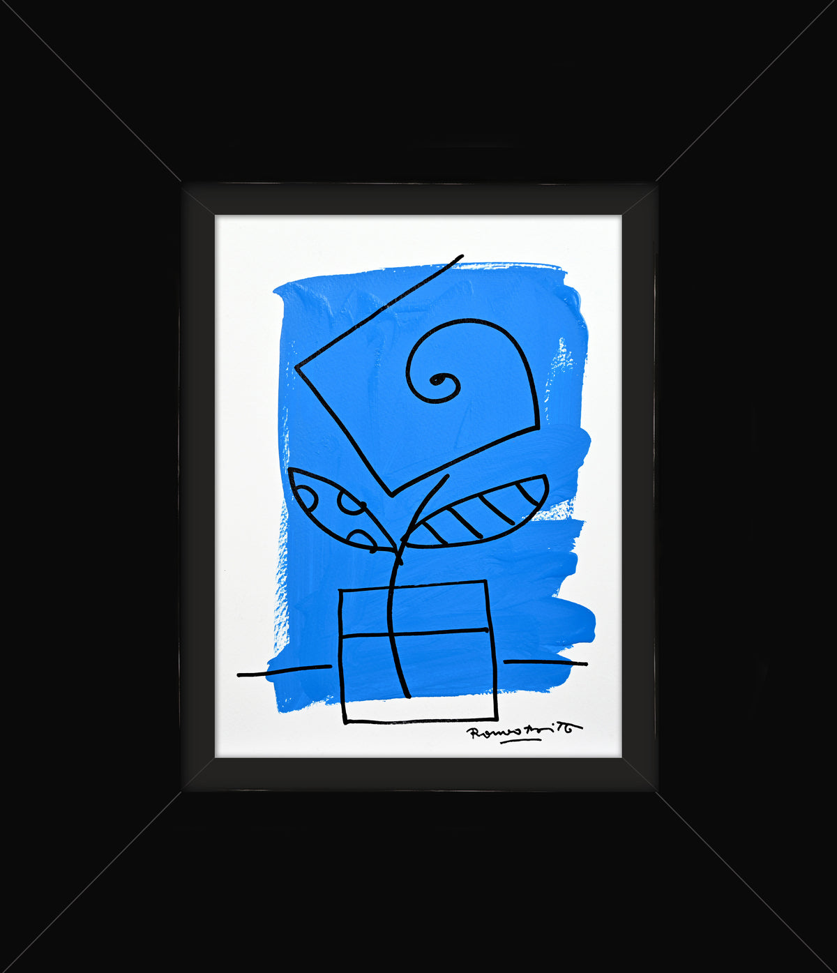 Romero Britto two color collection original drawing  contemporary pop art piece