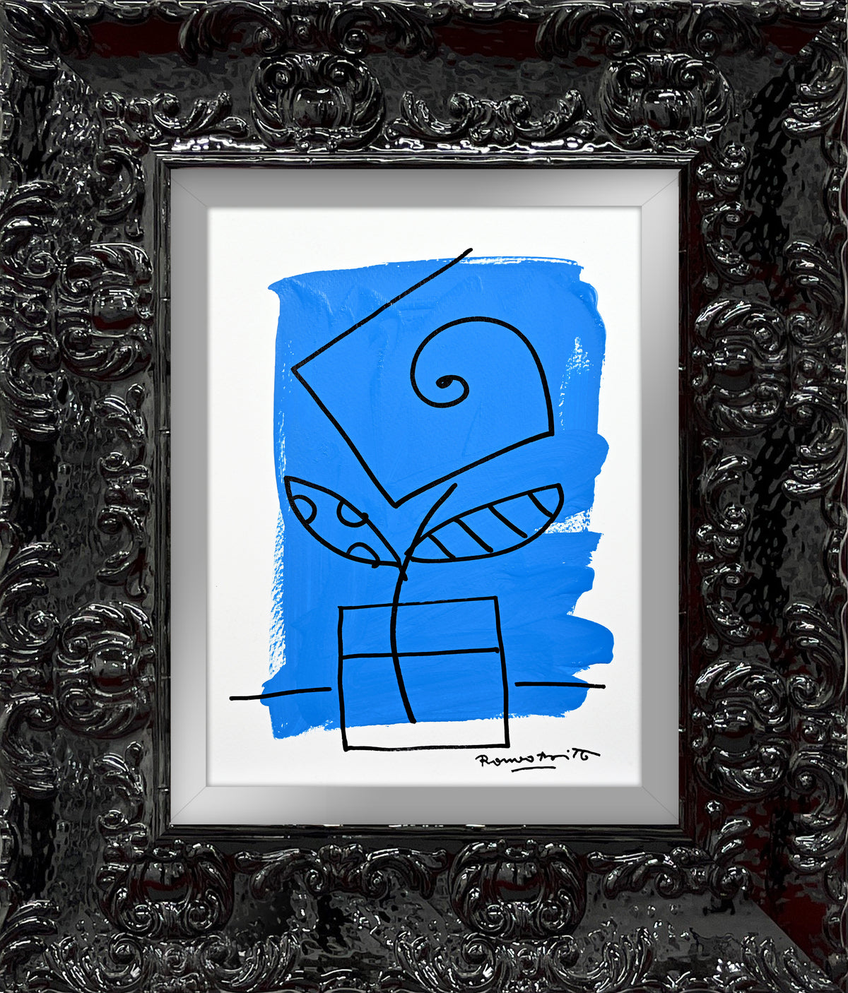 modern pop art two color collection original drawing  vibrant home decor