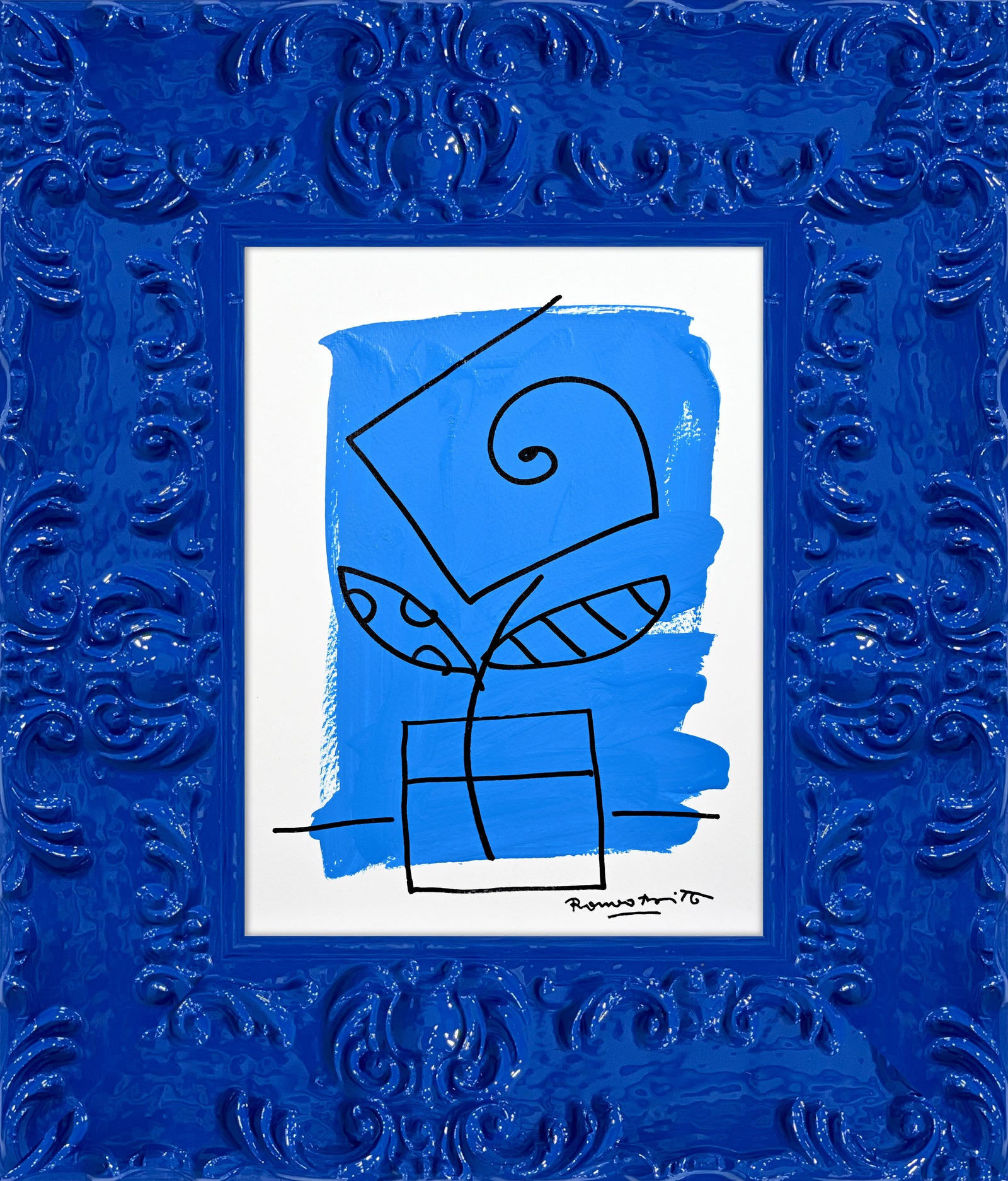 Romero Britto two color collection original drawing  colorful pop art design