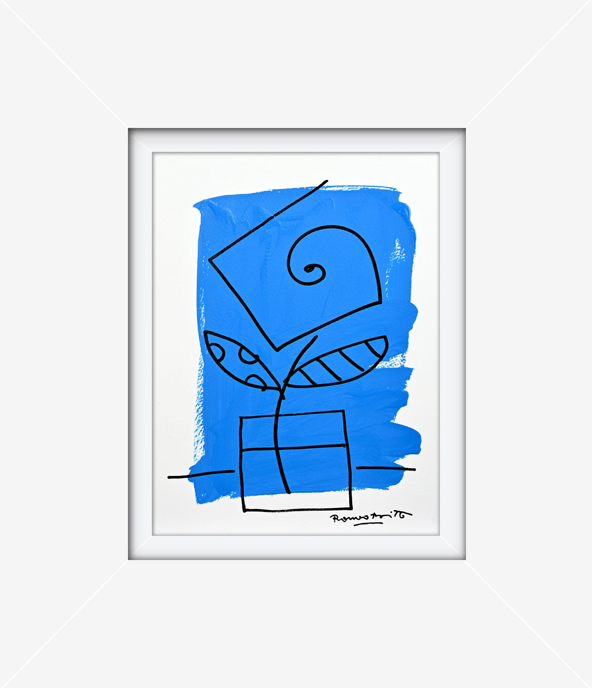 Romero Britto two color collection original drawing  contemporary pop art piece
