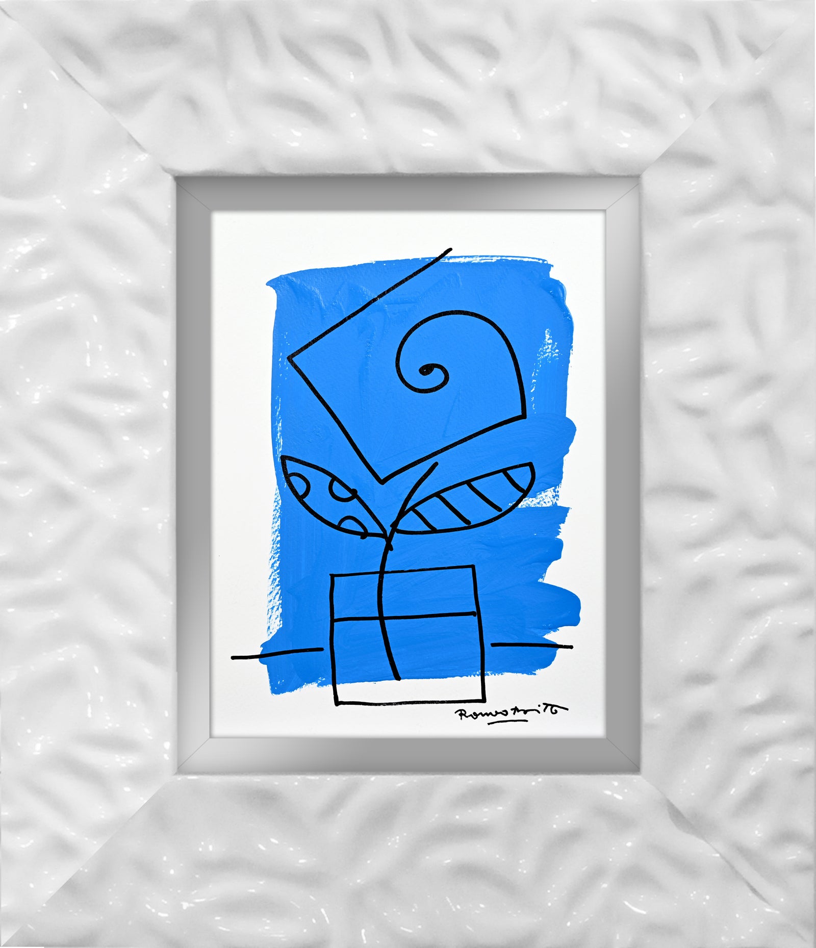 modern pop art two color collection original drawing  vibrant home decor