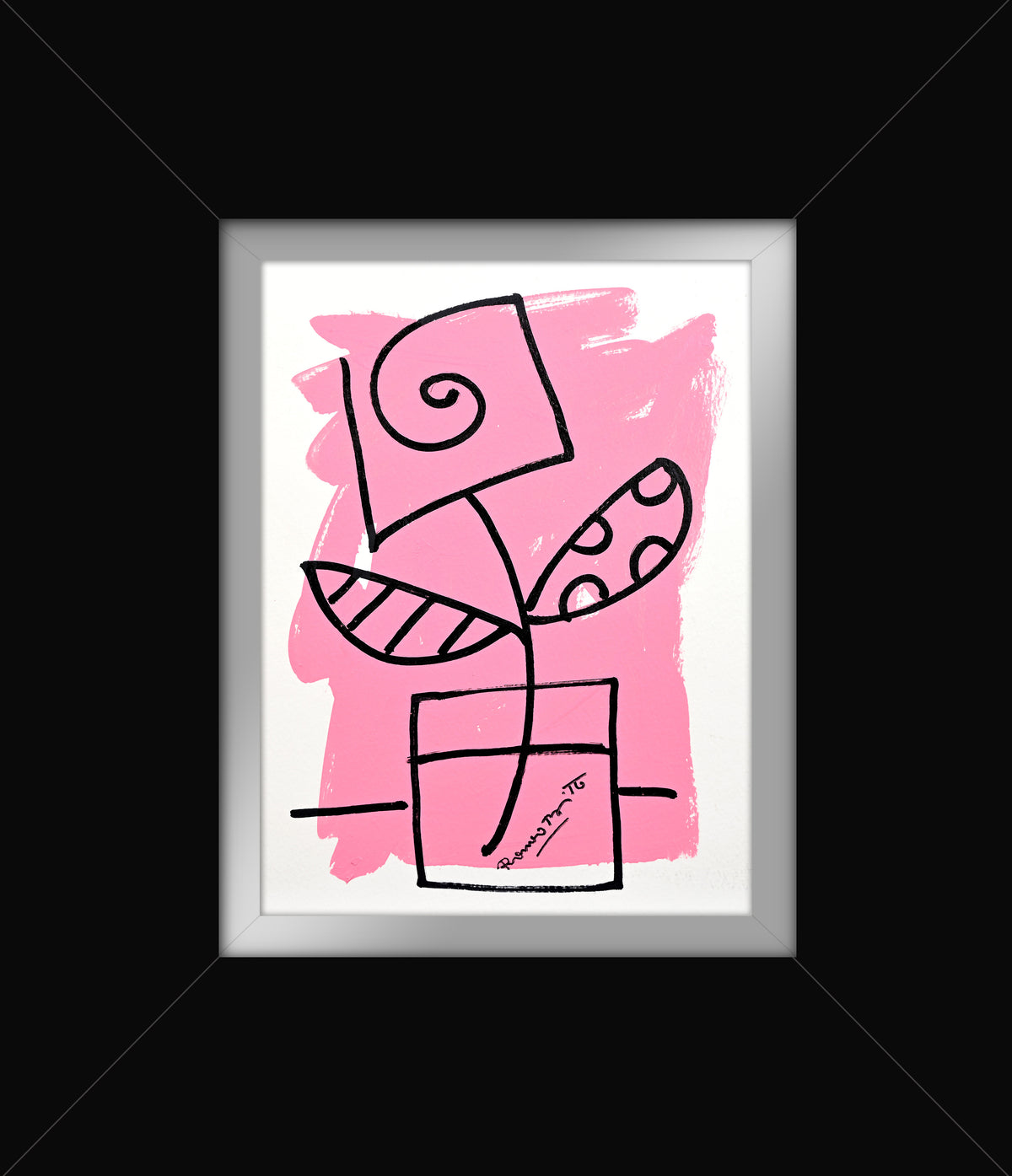 Romero Britto two color collection original drawing  colorful pop art design
