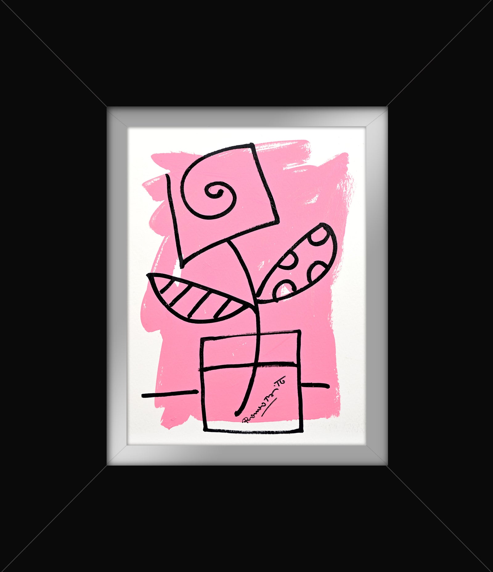 Romero Britto two color collection original drawing  colorful pop art design