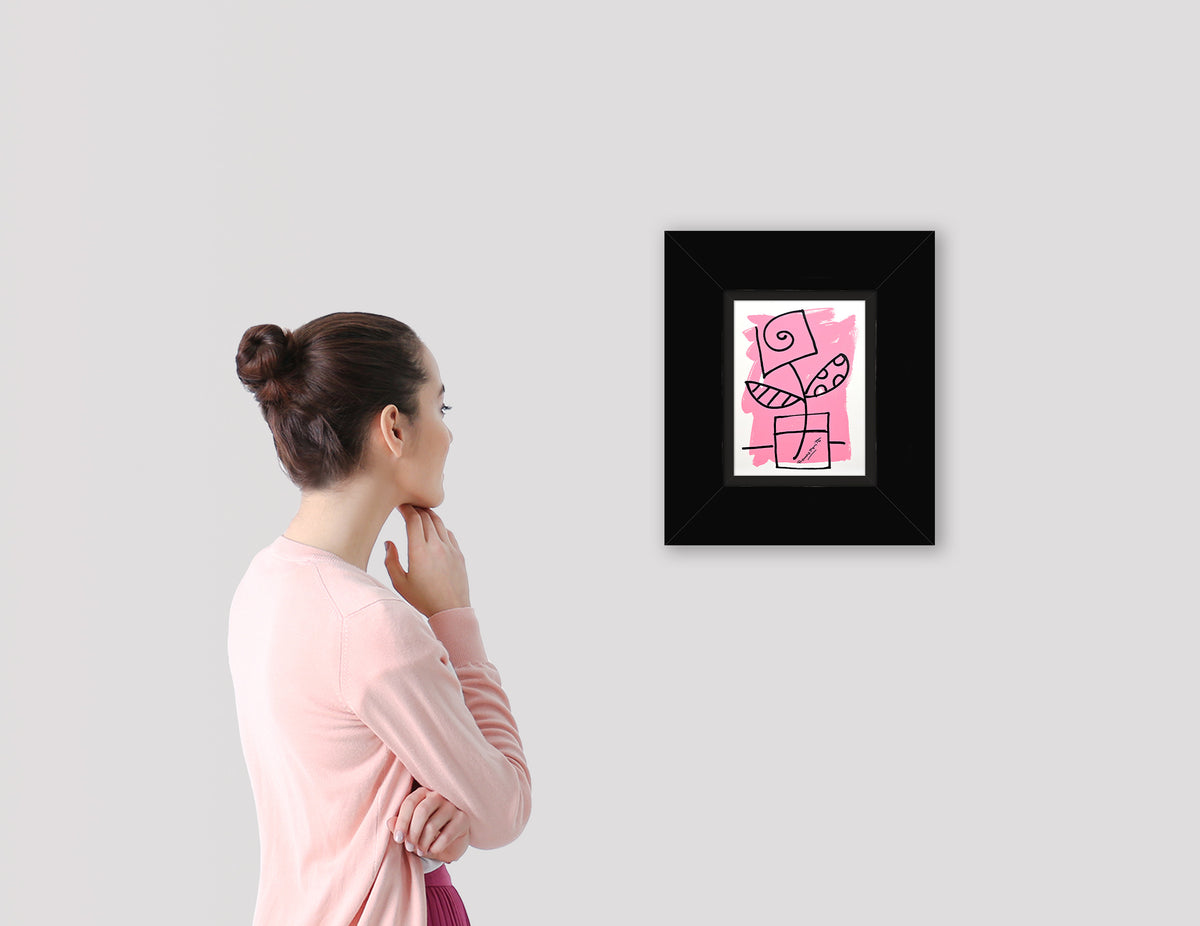 modern pop art two color collection original drawing  vibrant home decor