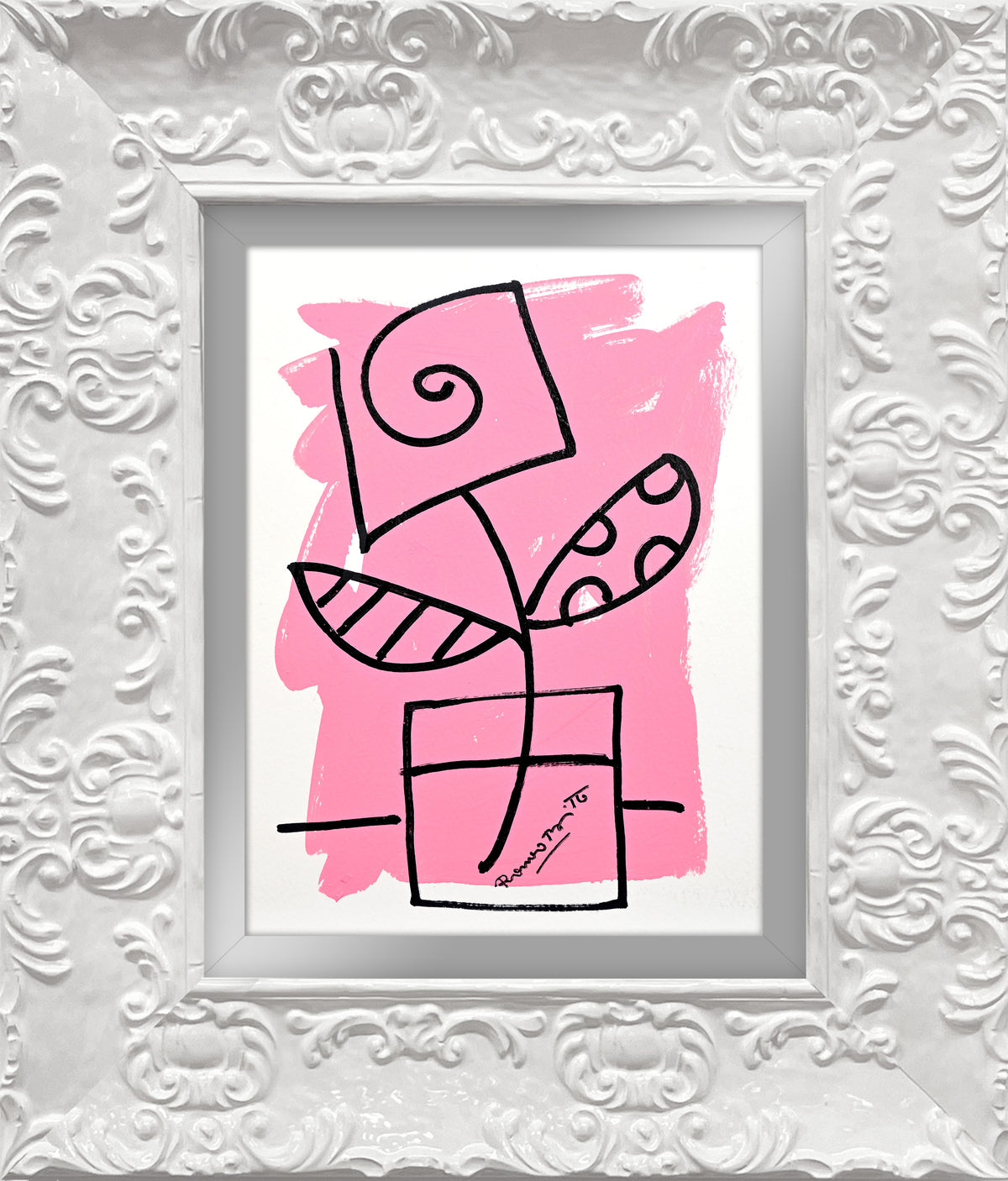 Romero Britto two color collection original drawing  colorful pop art design