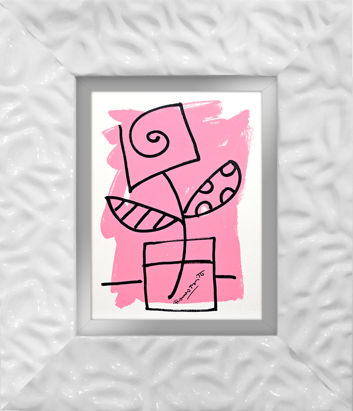modern pop art two color collection original drawing  vibrant home decor