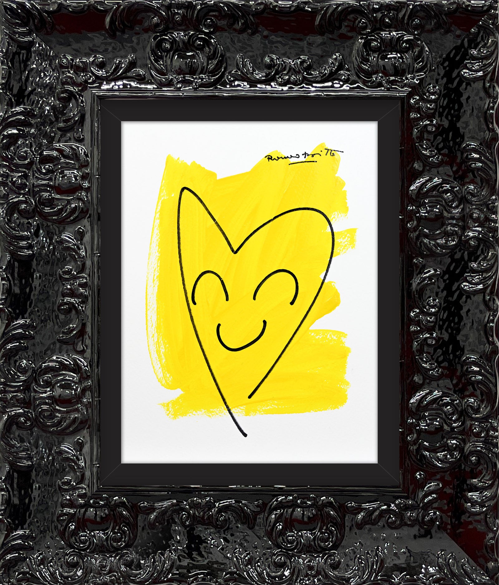 Romero Britto two color collection original drawing  colorful pop art design