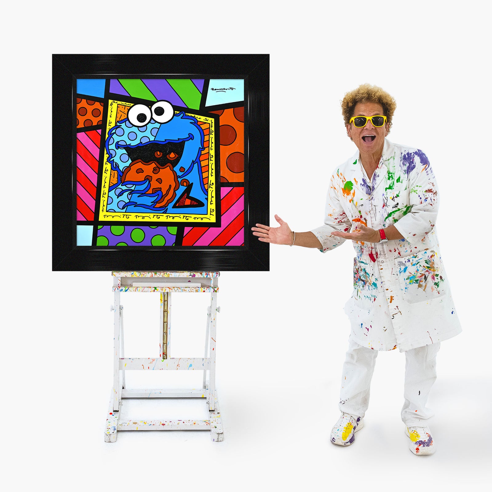 Cookie Monster - Sesame Street by Britto - Original Painting