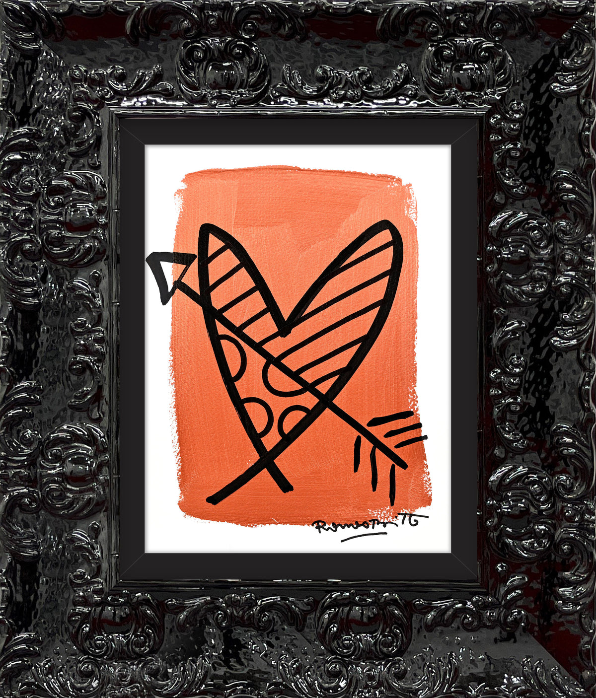 Romero Britto two color collection original drawing  colorful pop art design