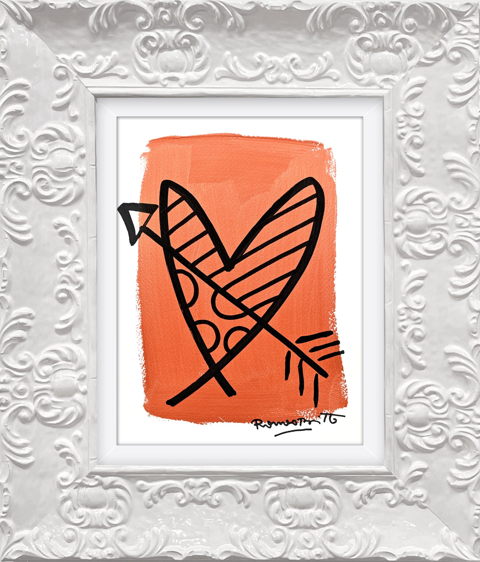 Romero Britto two color collection original drawing  colorful pop art design