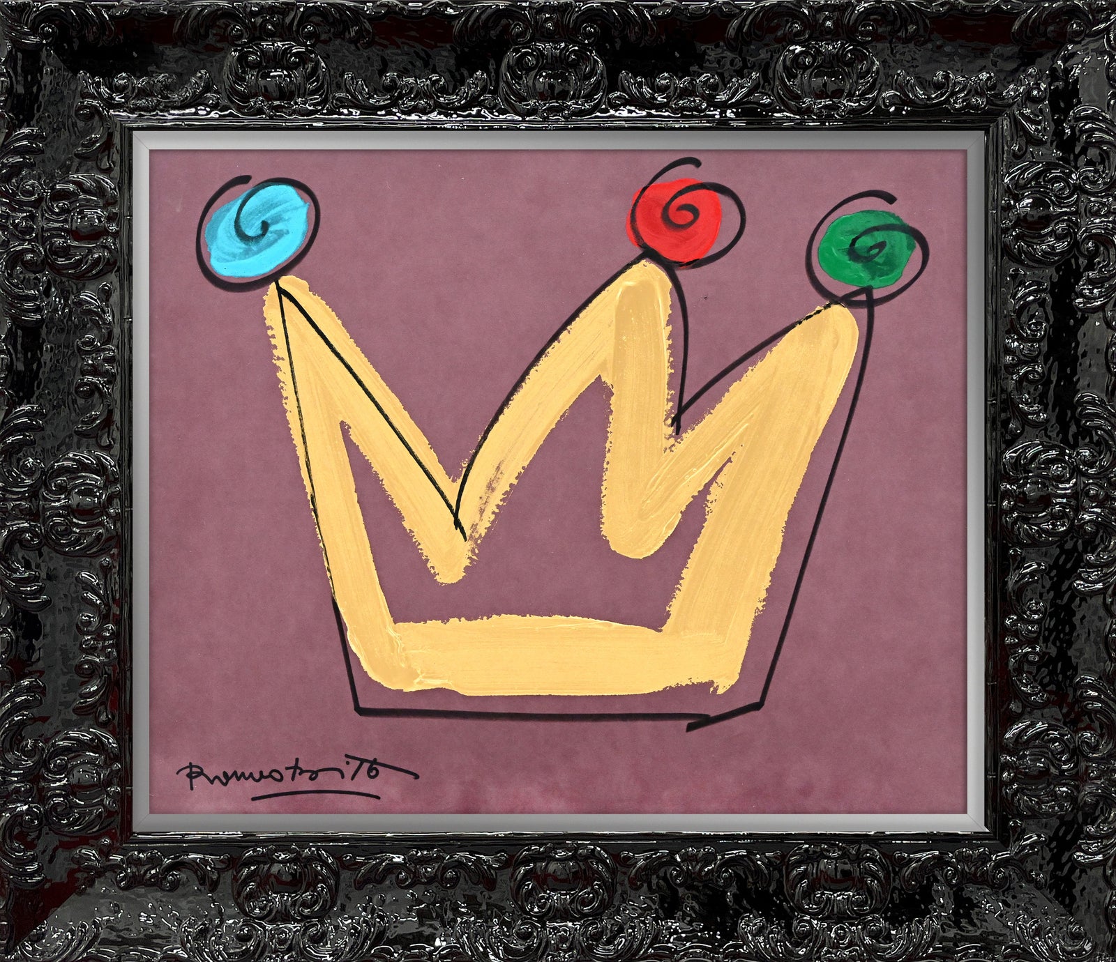 royalty crown original drawing  colorful decorative collectible gift idea