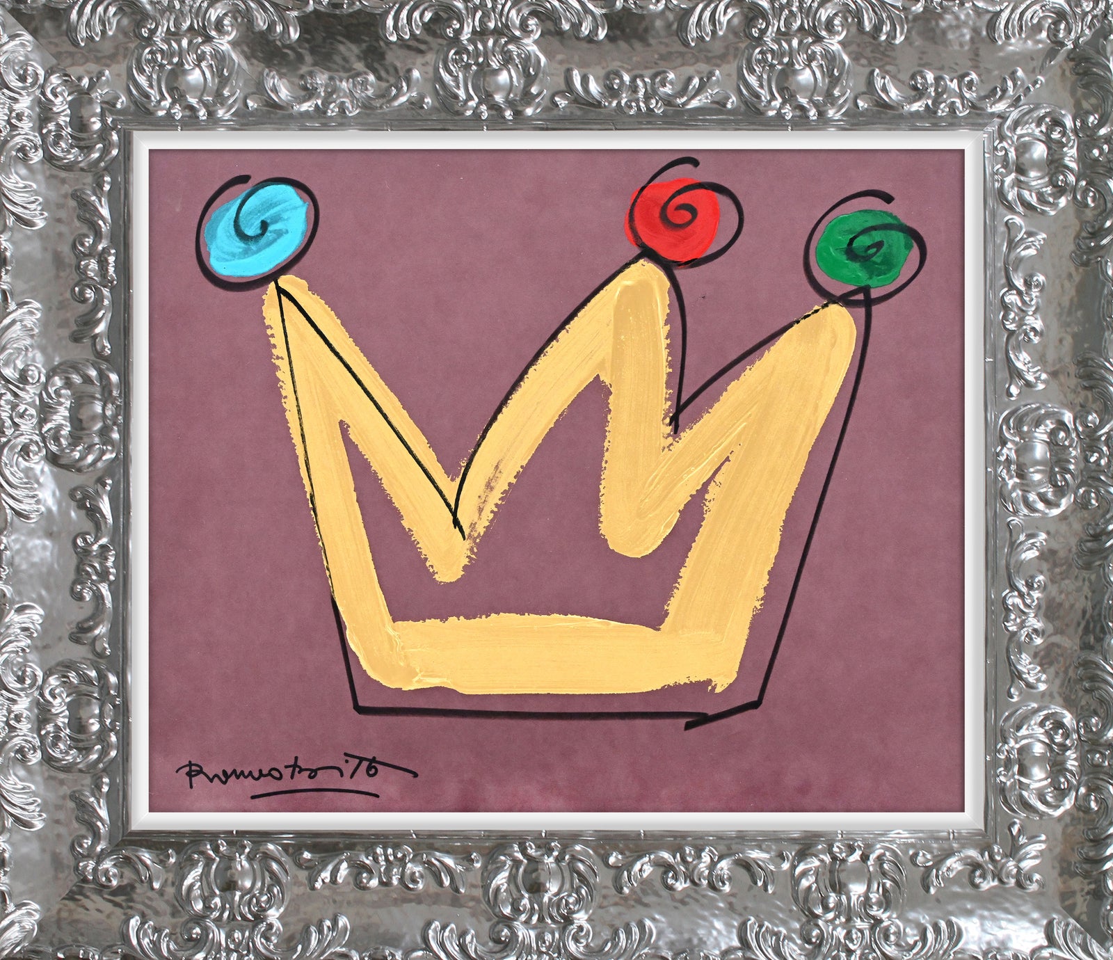 royalty crown original drawing  colorful decorative collectible gift idea