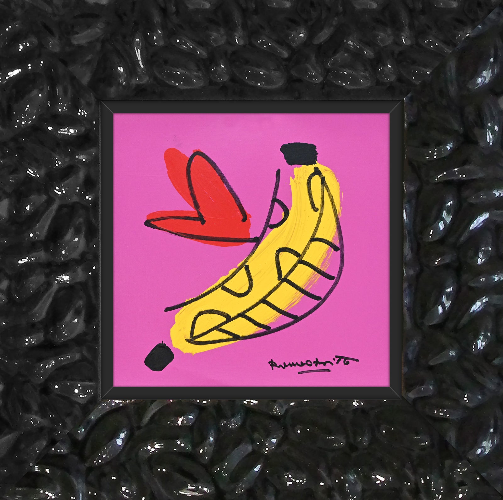 banana original drawing  artistic colorful design collectible