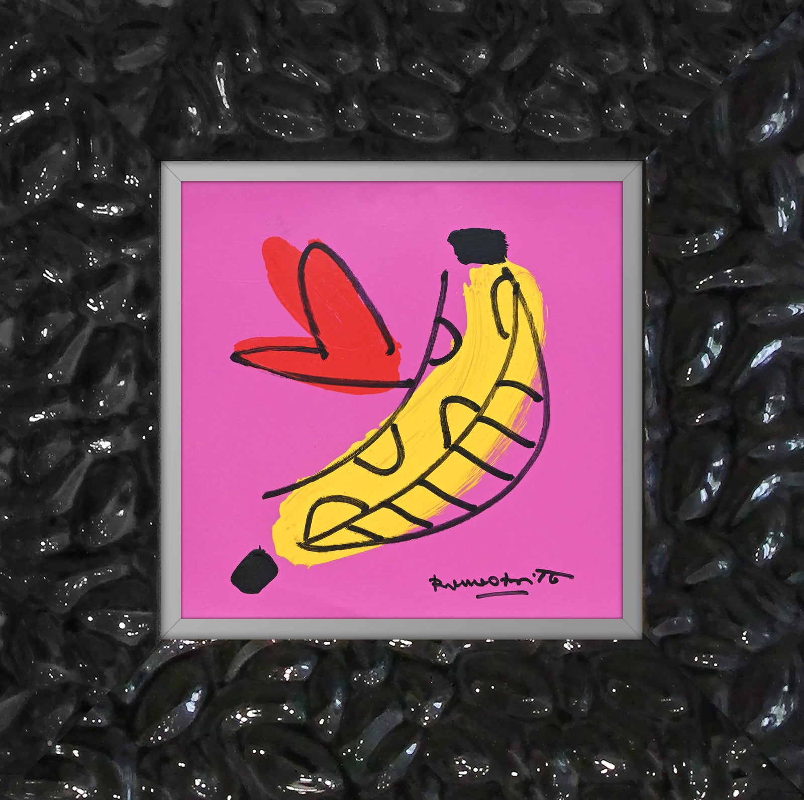 Romero Britto banana original drawing  contemporary pop art piece