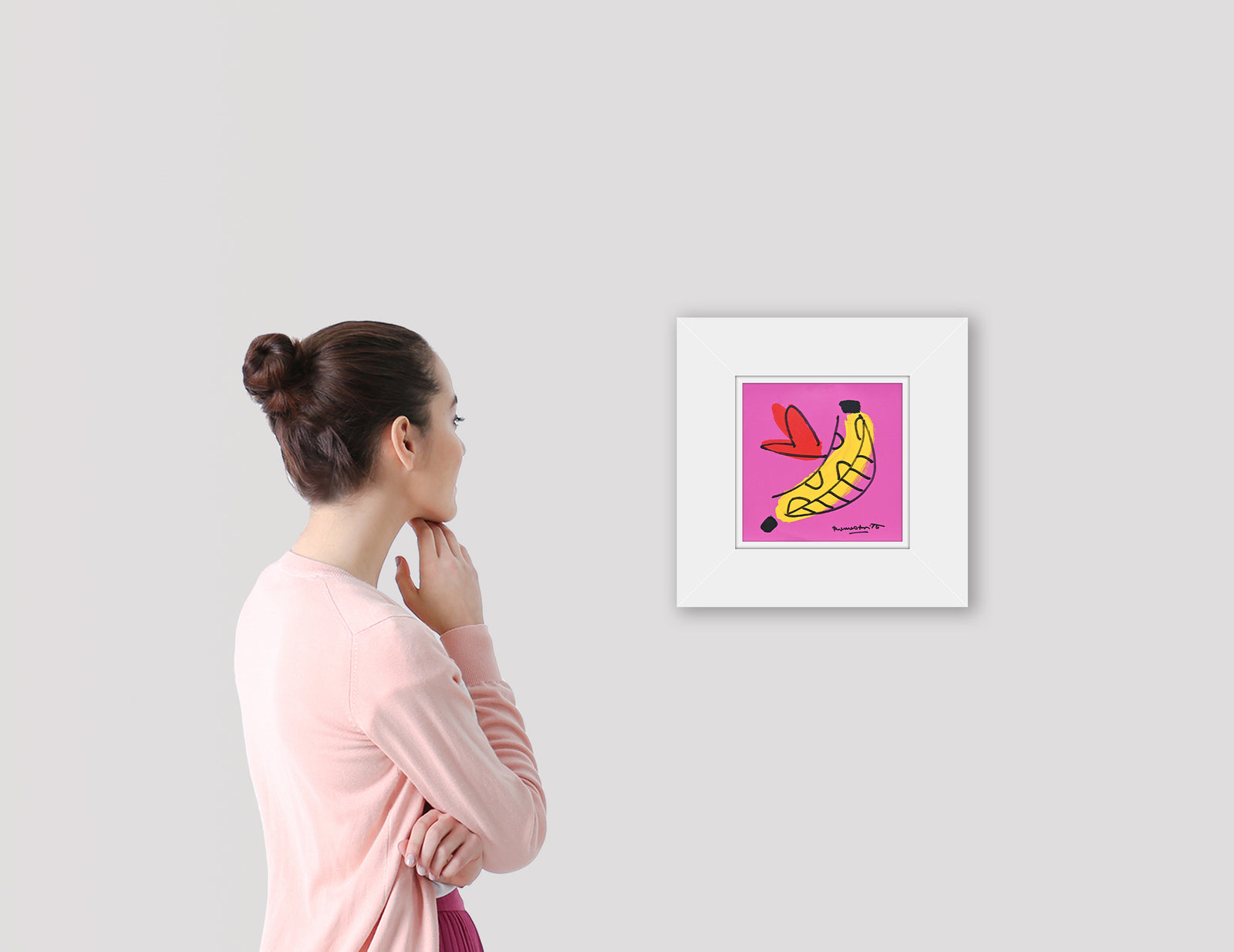 banana original drawing  artistic colorful design collectible