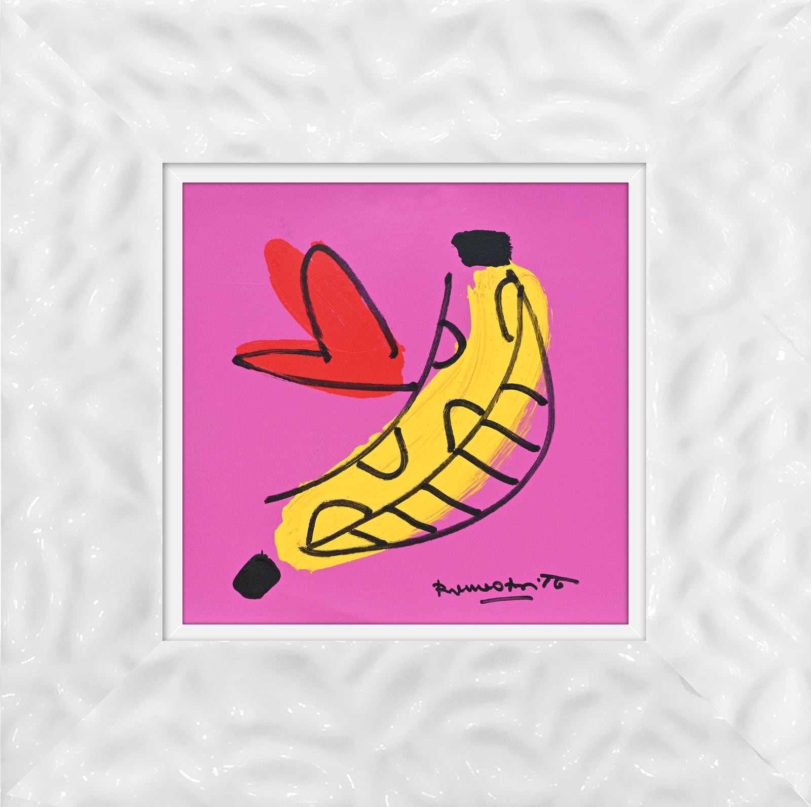 Romero Britto banana original drawing  colorful pop art design