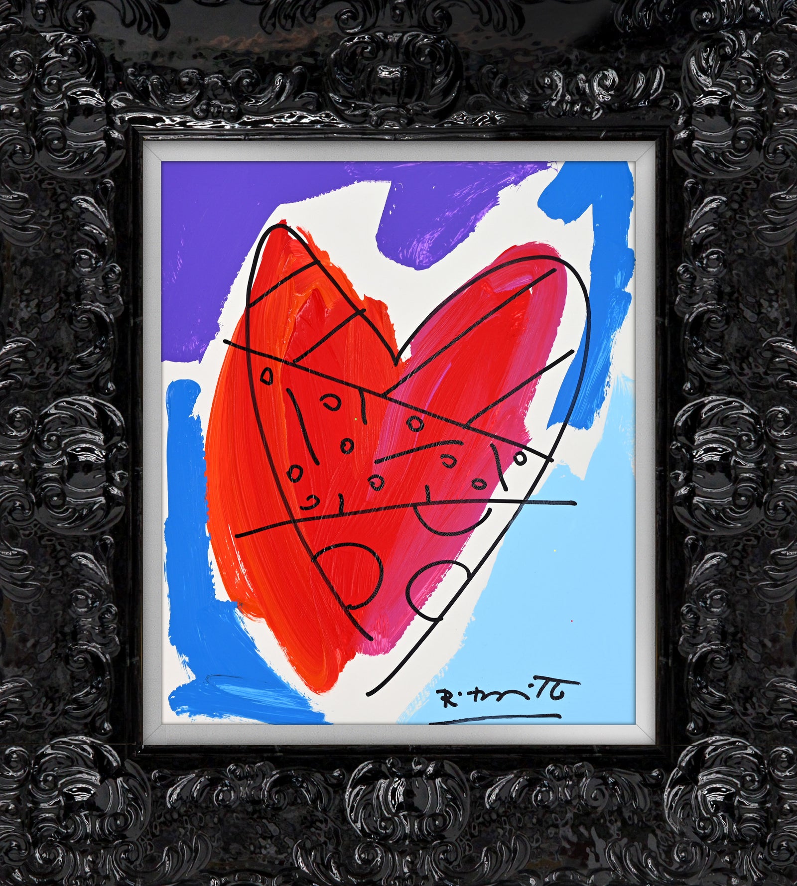 thomas collection heart original drawing  colorful decorative collectible gift idea