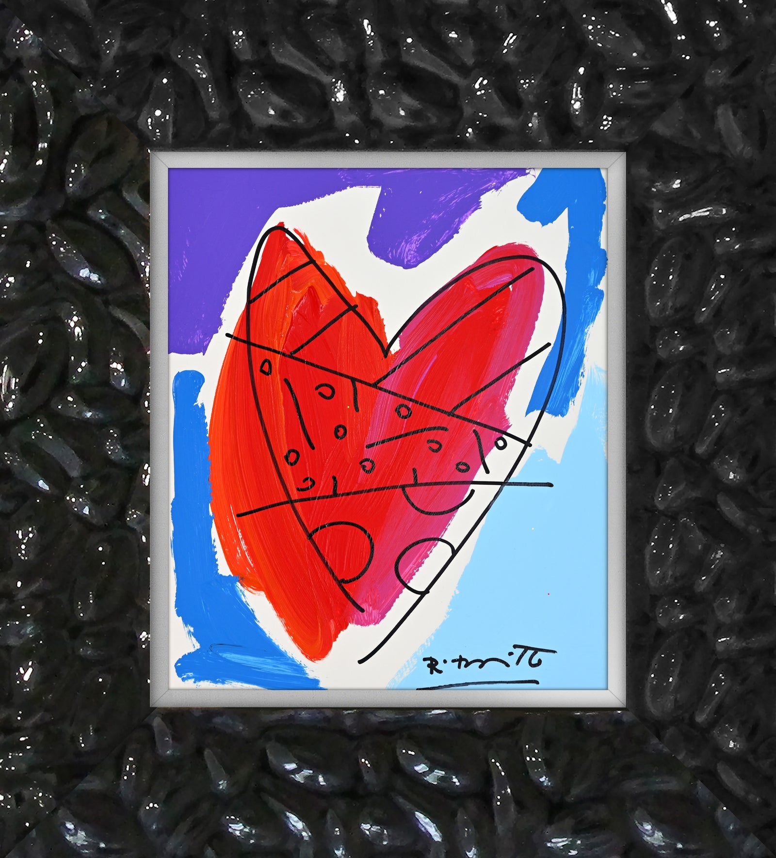 thomas collection heart original drawing  artistic colorful design collectible