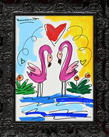 THOMAS COLLECTION FLAMINGOS -  Original Drawing