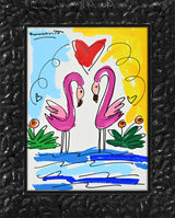 THOMAS COLLECTION FLAMINGOS -  Original Drawing