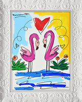 THOMAS COLLECTION FLAMINGOS -  Original Drawing