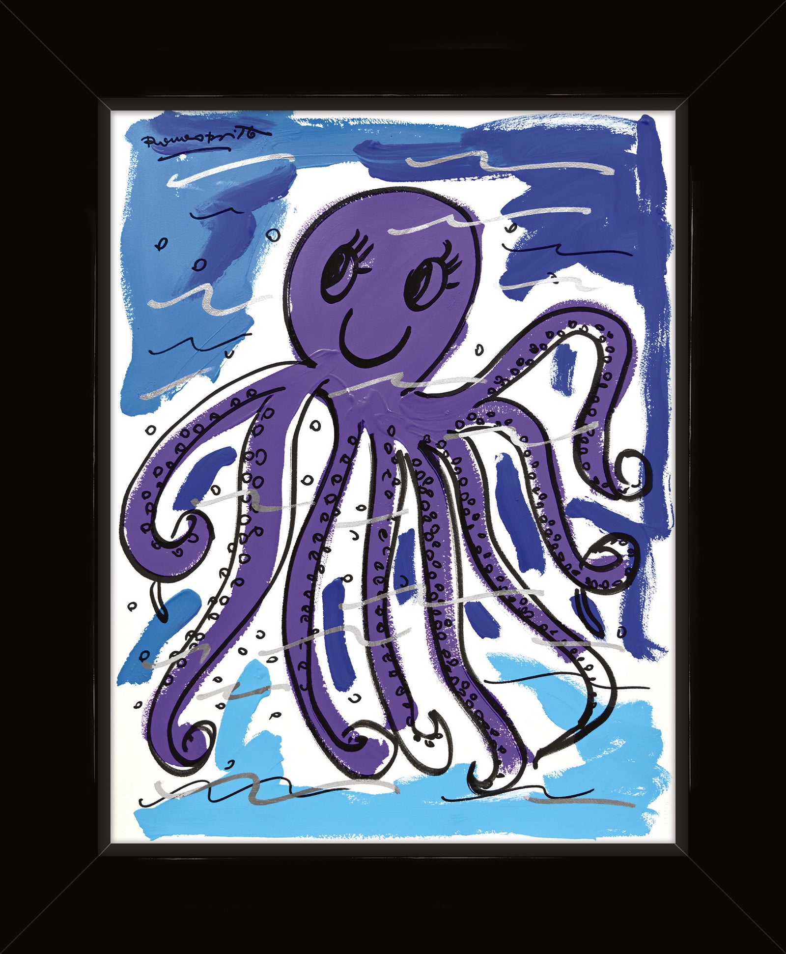 thomas collection octopus original drawing  colorful decorative collectible gift idea
