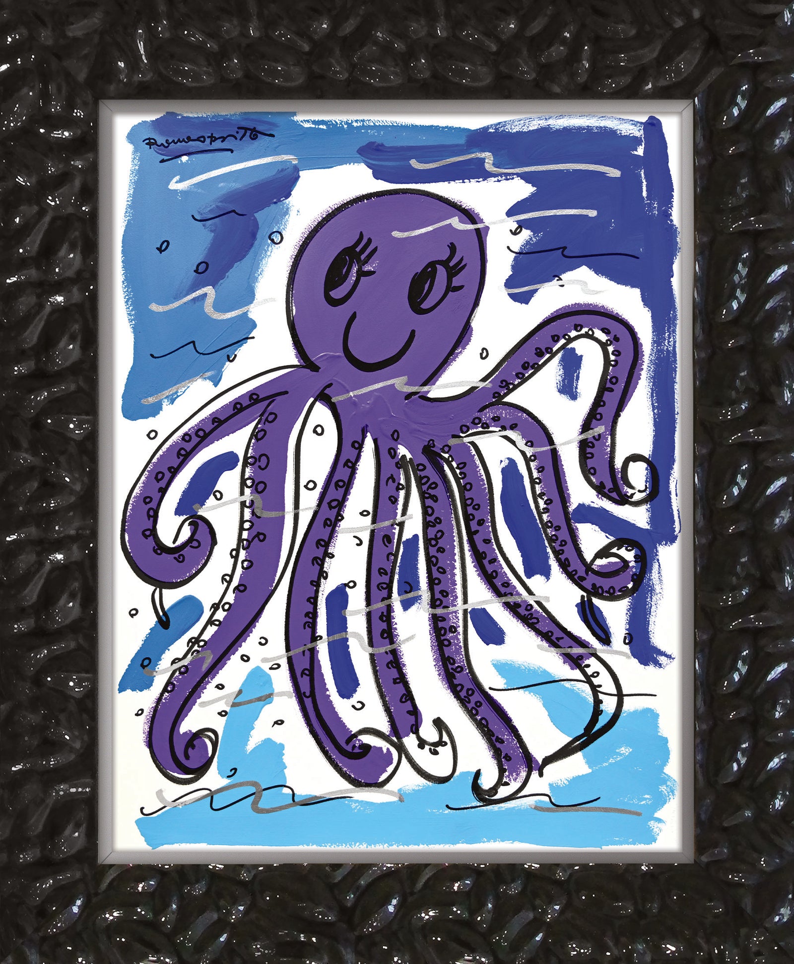 thomas collection octopus original drawing  artistic colorful design collectible