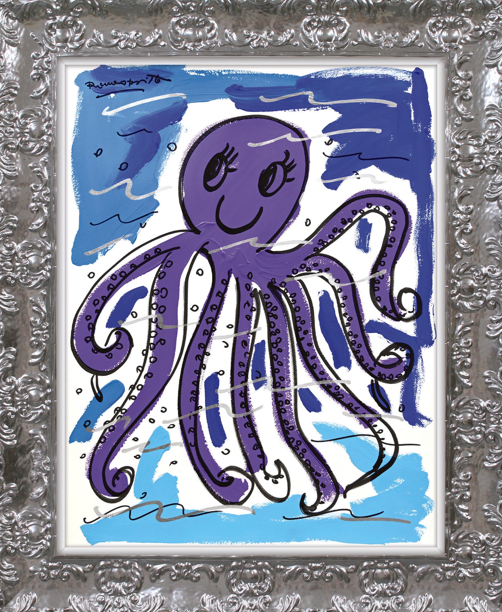 Romero Britto thomas collection octopus original drawing  colorful pop art design