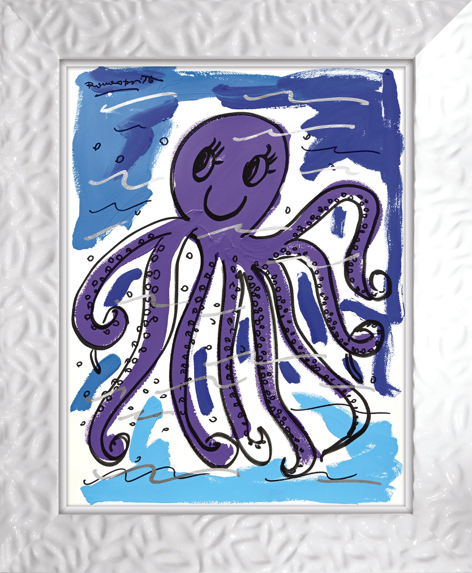 Romero Britto thomas collection octopus original drawing  colorful pop art design