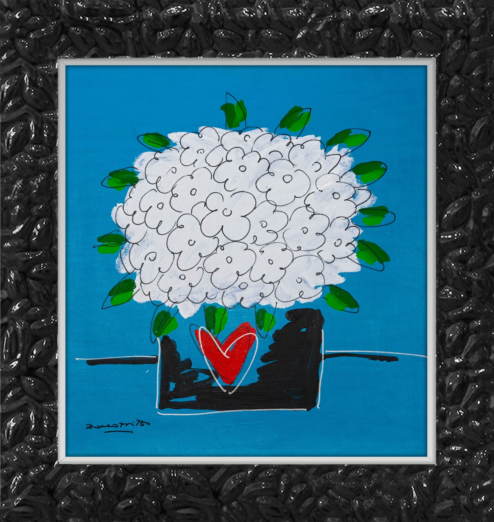 Romero Britto all the flowers just for  colorful pop art design