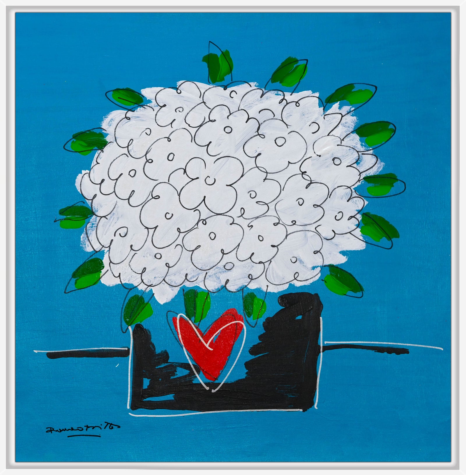 Romero Britto all the flowers just for  colorful pop art design