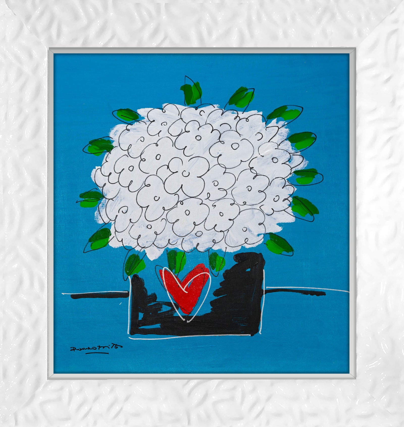 Romero Britto all the flowers just for  colorful pop art design