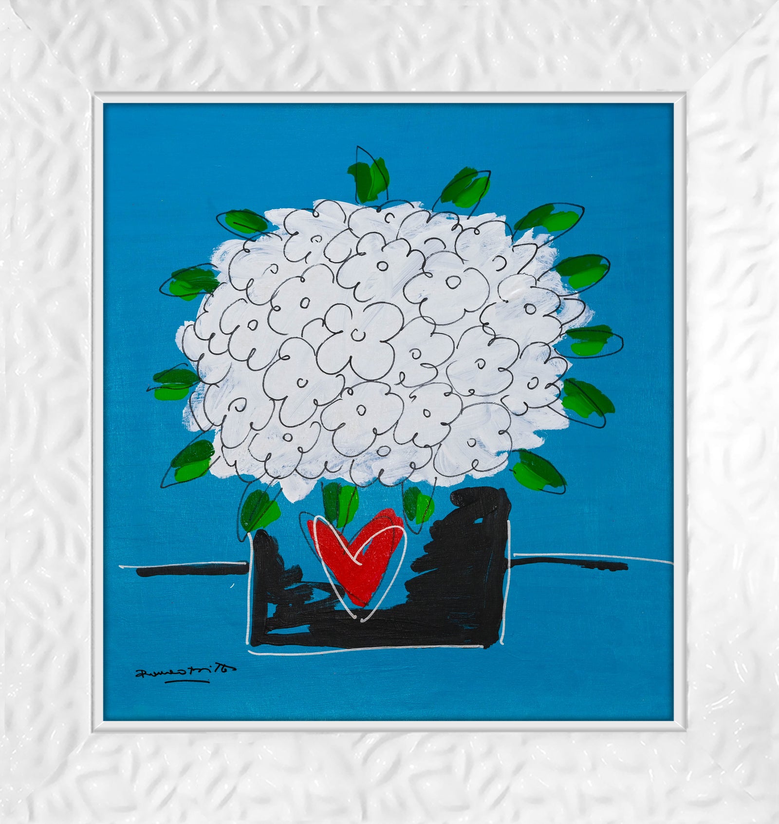Romero Britto all the flowers just for  colorful pop art design