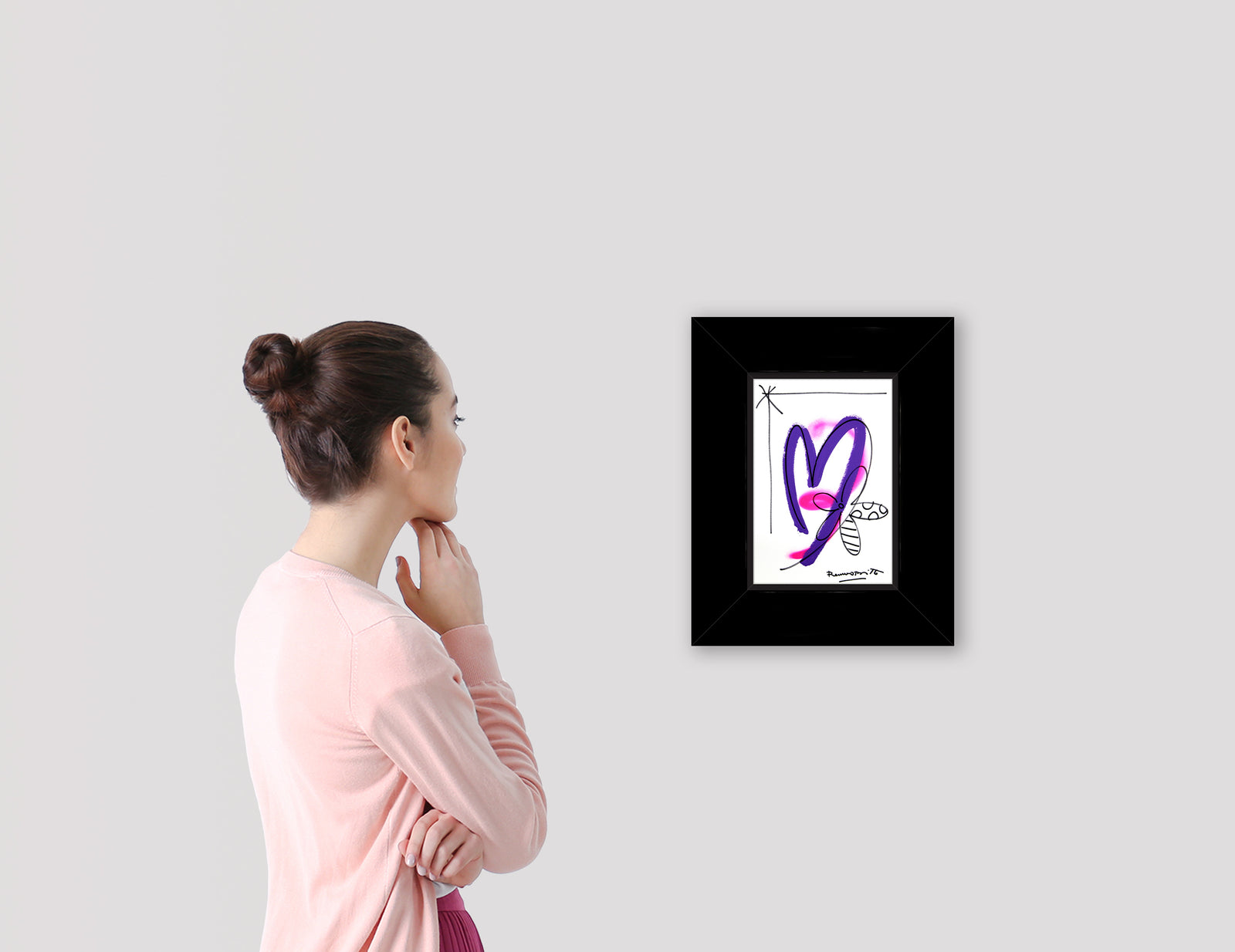modern pop art evolution original drawing  vibrant home decor