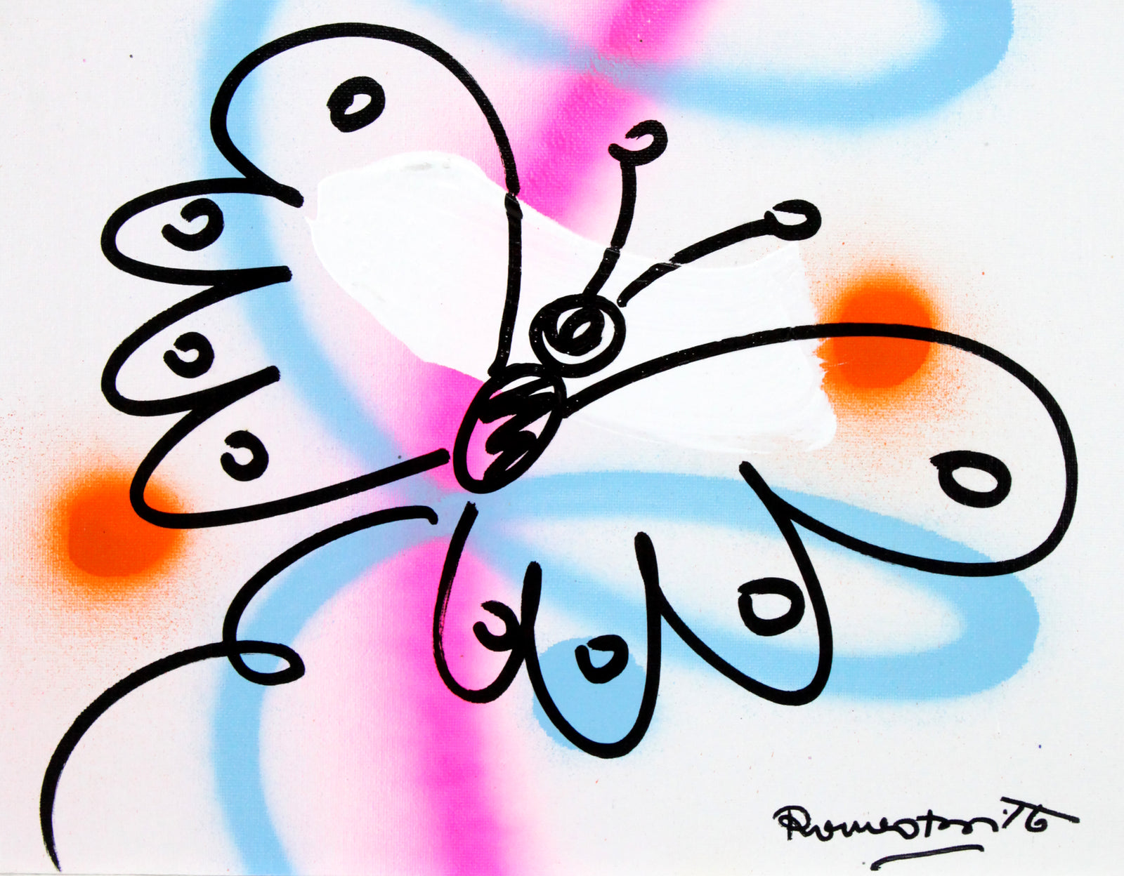 Romero Britto evolution original drawing  colorful pop art design