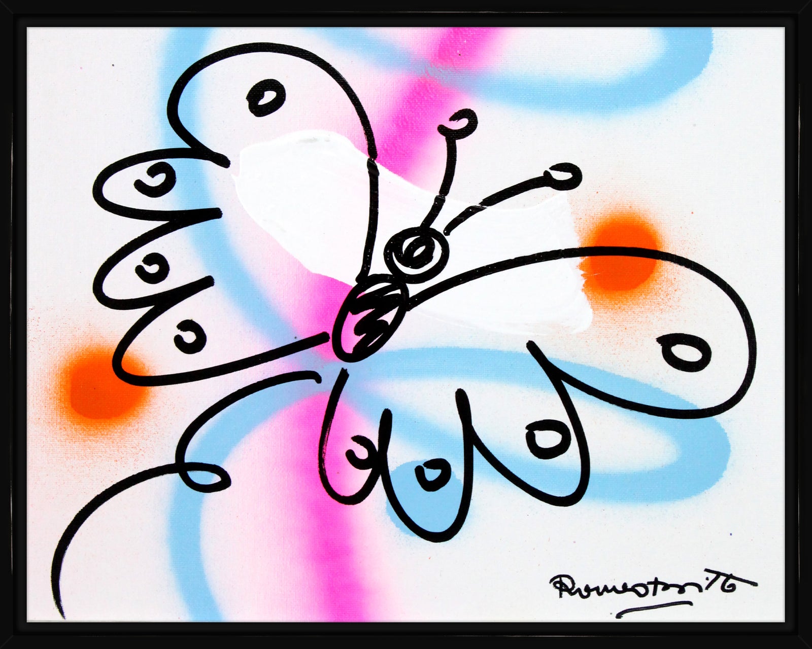 Romero Britto evolution original drawing  contemporary pop art piece